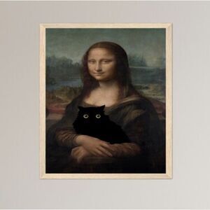 Mona Lisa Black Cat Print